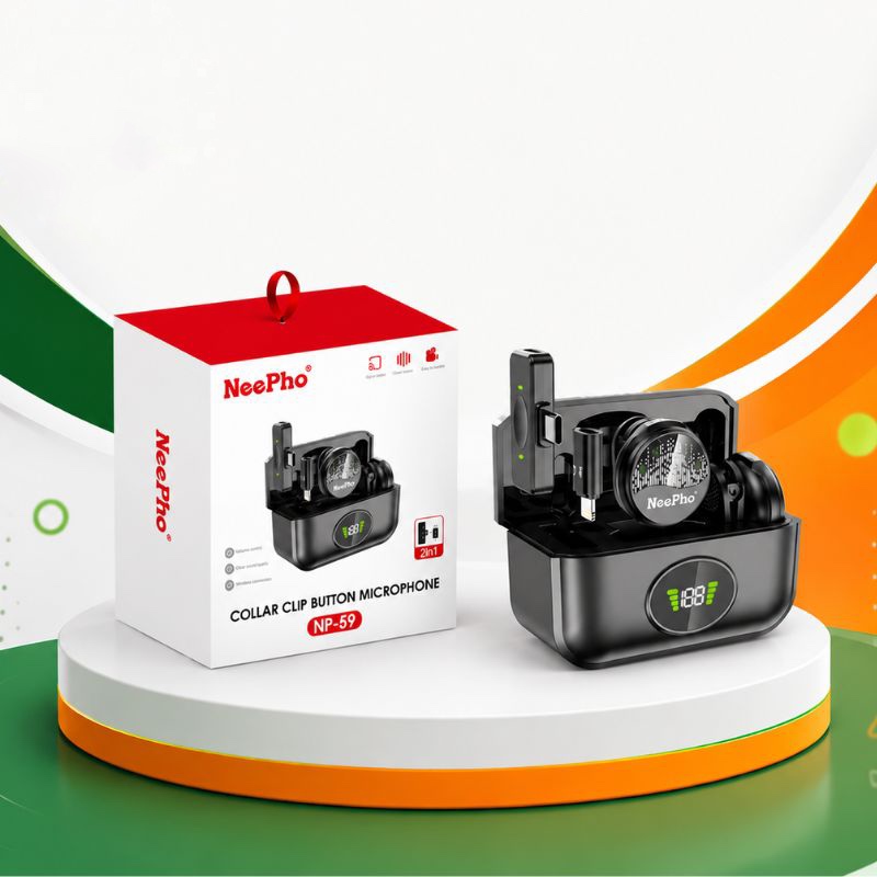 NeePho NP-59 Collar Clip Button Wireless Microphone