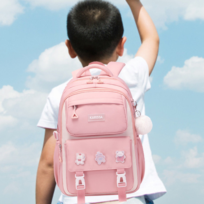 Kids Backpack Children School Bags for Girls Orthopedic Waterproof Primary Schoolbag Book Bag (pink)