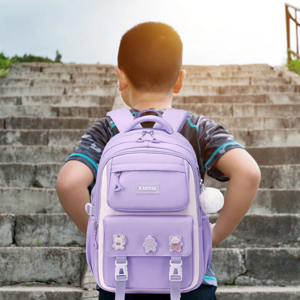 Kids Backpack Children School Bags Waterproof Primary Schoolbag Book Bag (purple)